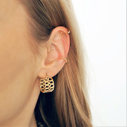 Zelda Earrings - Kultaiset näyttävät rengas korvakorut - korut kullattua ruostumatonta terästä - Jewelbox