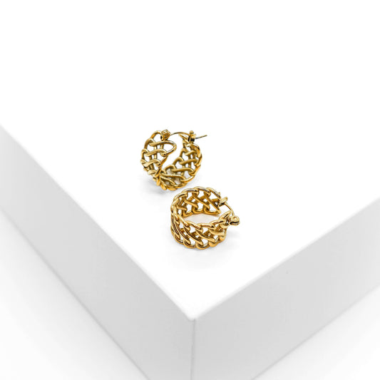 Zelda Earrings - Kultaiset näyttävät rengas korvakorut - korut kullattua ruostumatonta terästä - Jewelbox